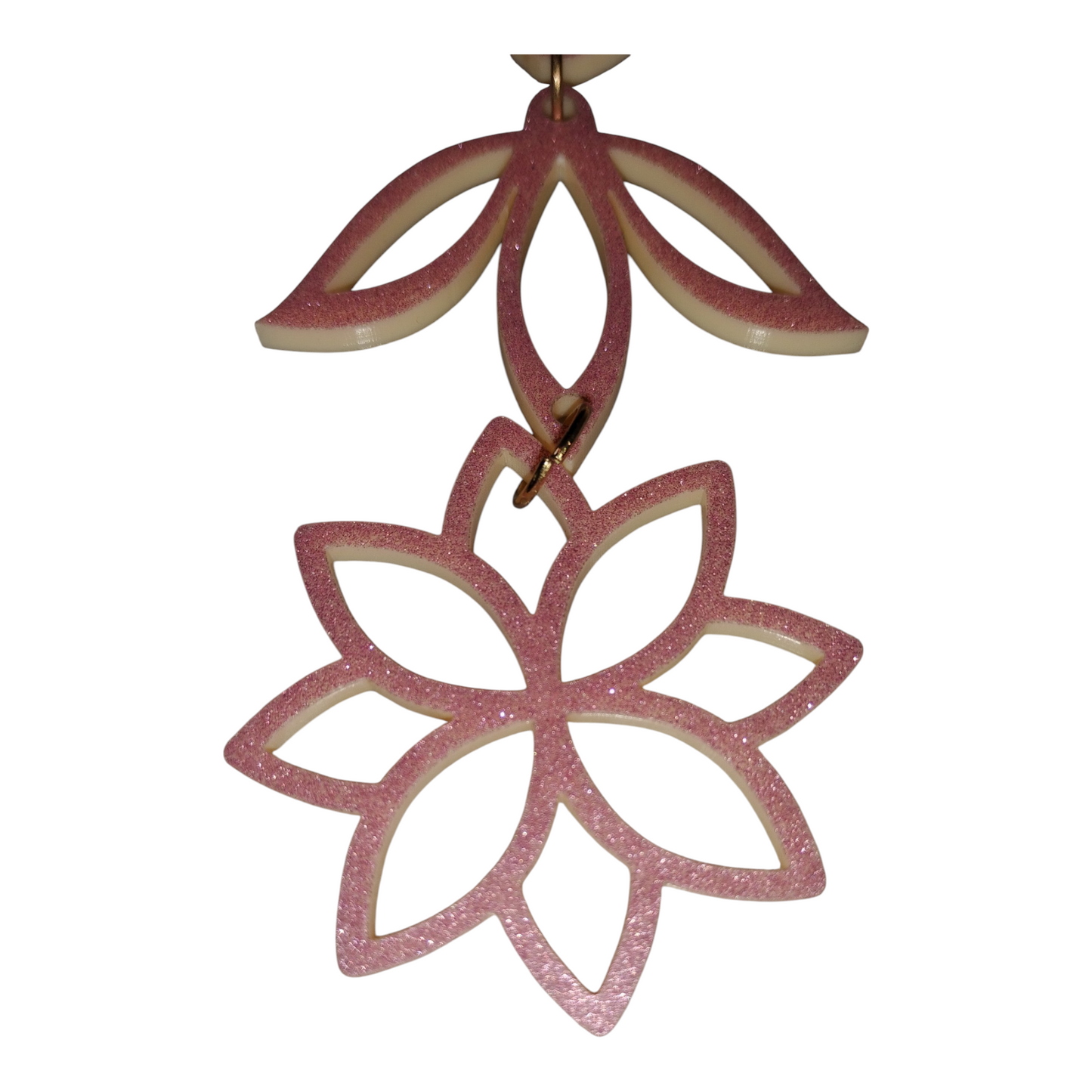 Pink floral earrings🌺