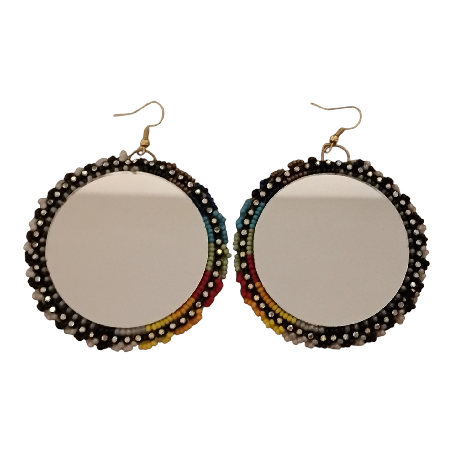 Mirror beaded earrings